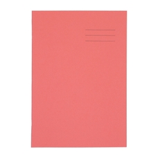 A4 Exercise Book 80 Page, 8mm Ruled With Margin, Red - Pack of 50